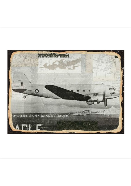 Eski Tip Açık Modern Ahşap Tablo 50 cm x 70 cm