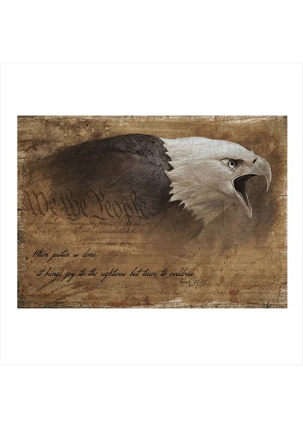 Amerikan Kartalı Art Mdf Tablo 50 cm x 70 cm