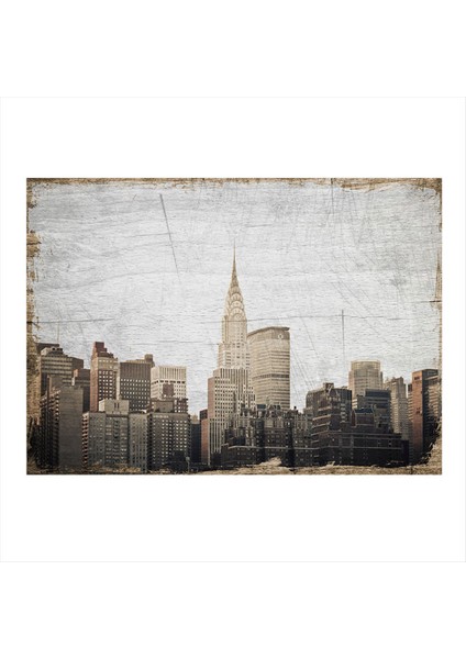Şehir Manzarası Dekoratif Ahşap Tablo 50 cm x 70 cm