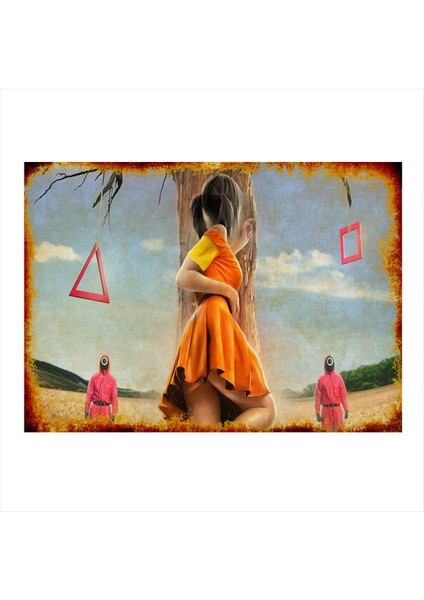 Squid Game Modern Ahşap Tablo 50 cm x 70 cm