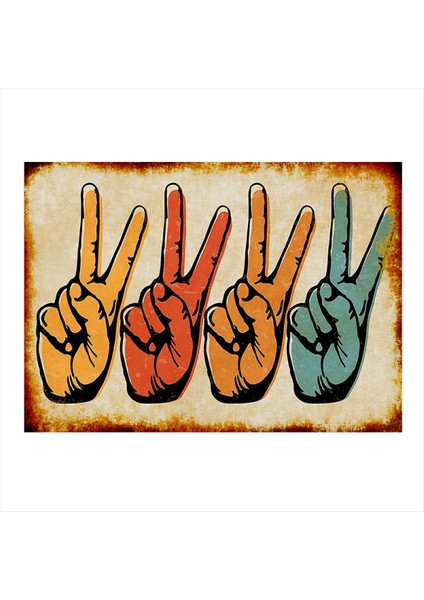 Zafer Işaretleri Dekoratif Mdf Tablo 50 cm x 70 cm