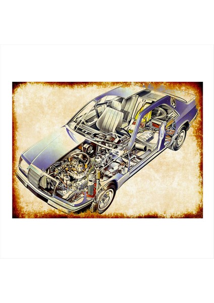 x Ray Araba Tasarım Ahşap Tablo 50 cm x 70 cm