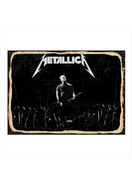 Metallica Dekoratif Ahşap Tablo 50 cm x 70 cm