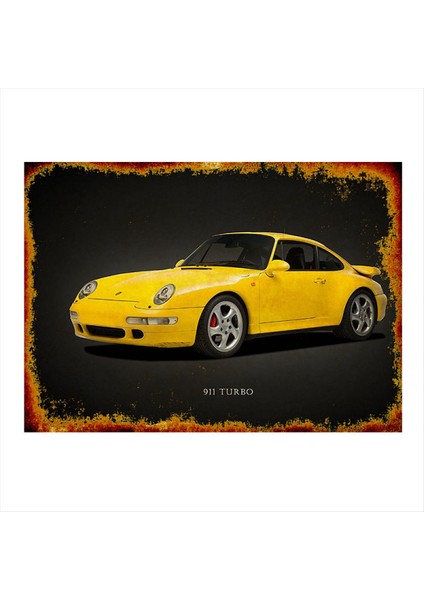 Sarı Porsche Tasarım Mdf Tablo 50 cm x 70 cm