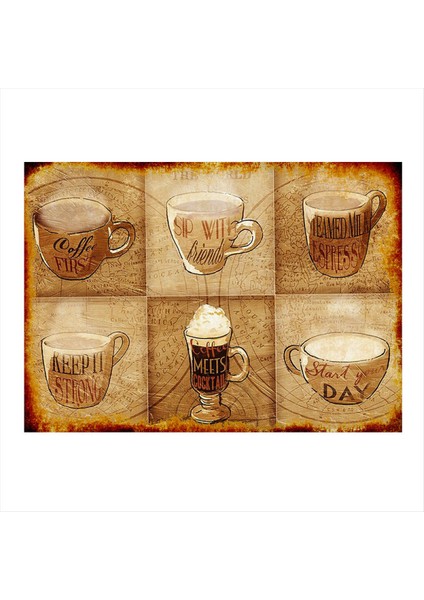 Kahveler Model Ahşap Tablo 50 cm x 70 cm