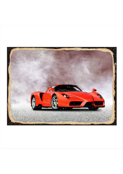Eski Ferrari Hediyelik Mdf Tablo 50 cm x 70 cm