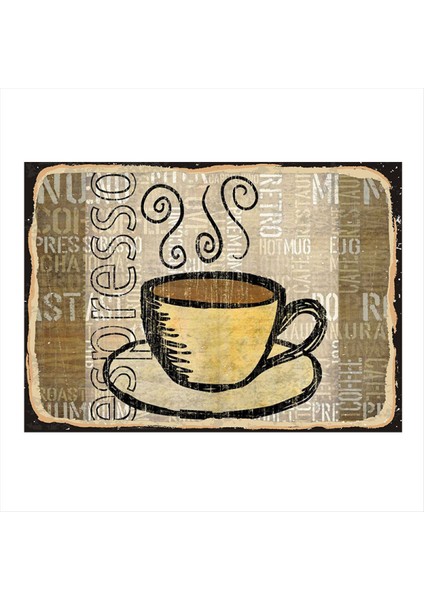 Espresso Kahve Fincanı Tasarım Mdf Tablo 50 cm x 70 cm