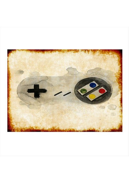 Atari Joystick Dekoratif Mdf Tablo 50 cm x 70 cm