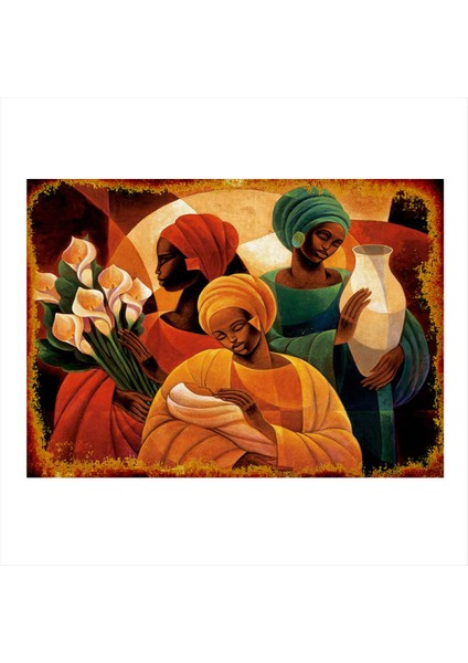 Afrikalı Kadınlar Modern Mdf Tablo 50 cm x 70 cm