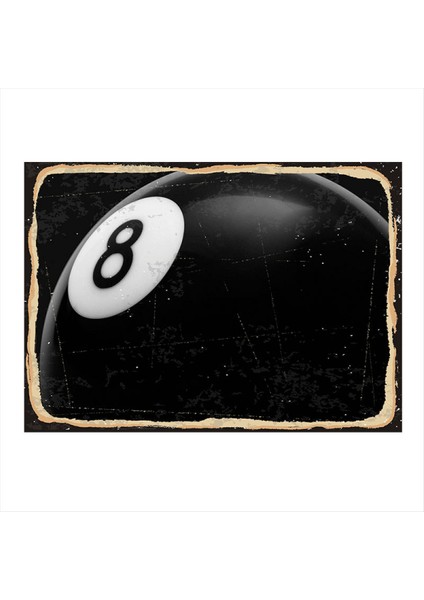 Siyah Bilardo Topu Art Mdf Poster 50 cm x 70 cm