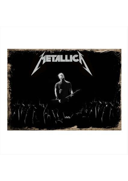 Metallica Desenli Ahşap Tablo 50 cm x 70 cm