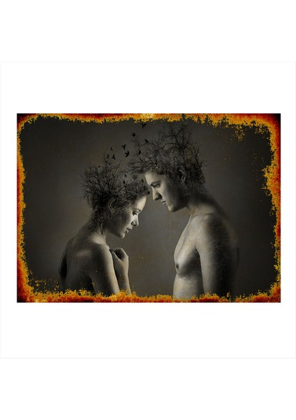 Siyah Beyaz Çift Mdf Tablo 50 cm x 70 cm