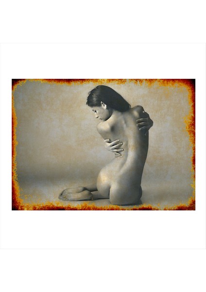 Sırtı Dönük Nü Kadın Hediyelik Mdf Tablo 50 cm x 70 cm