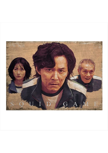 Squid Game Hediyelik Ahşap Tablo 50 cm x 70 cm