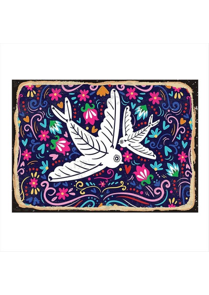 Beyaz Kuşlar Art Mdf Poster 50 cm x 70 cm