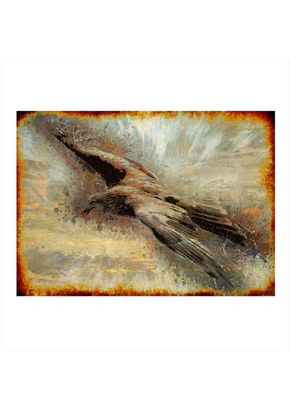Uçan Kartal Modern Ahşap Tablo 50 cm x 70 cm