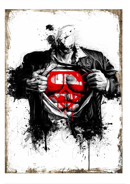 Superman Afiş Modern Mdf Tablo 50 cm x 70 cm