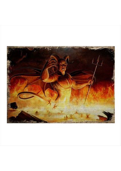Şeytan Dekoratif Mdf Tablo 50 cm x 70 cm