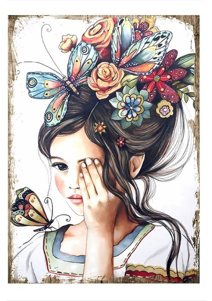 Üzgün Çocuk Desenli Mdf Tablo 50 cm x 70 cm