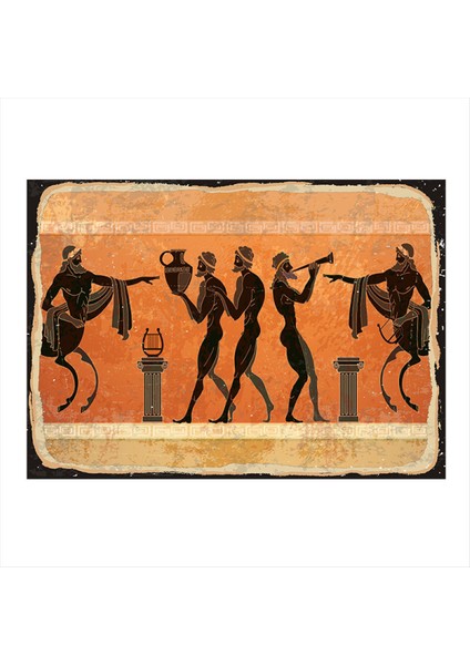 Mitolojik Resim Desenli Ahşap Tablo 50 cm x 70 cm