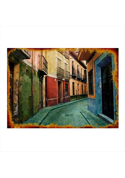 Renkli Sokak Mdf Tablo 50 cm x 70 cm