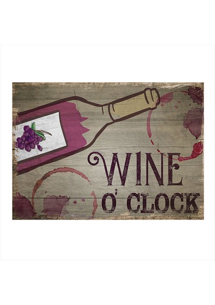 Şarap Saati Modern Mdf Tablo 50 cm x 70 cm