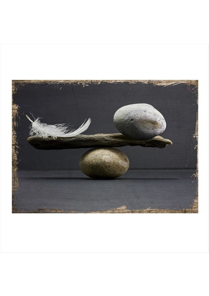 Tartı Tüy ve Taş Mdf Tablo 50 cm x 70 cm