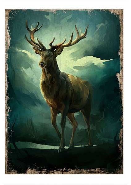 Geyik Art Mdf Poster 50 cm x 70 cm
