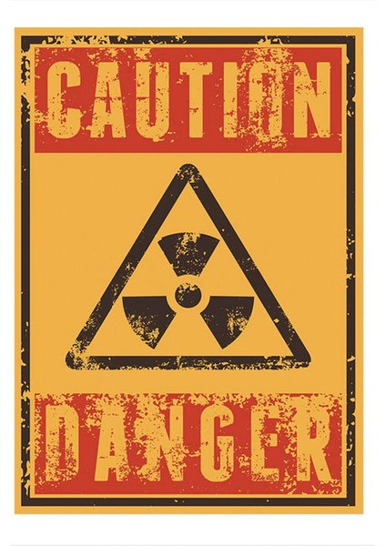 Ahşap Tablo 50 cm x 70 cm Dikkat Tehlike