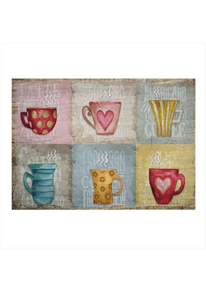 Renkli Bardaklar Art Mdf Poster 50 cm x 70 cm