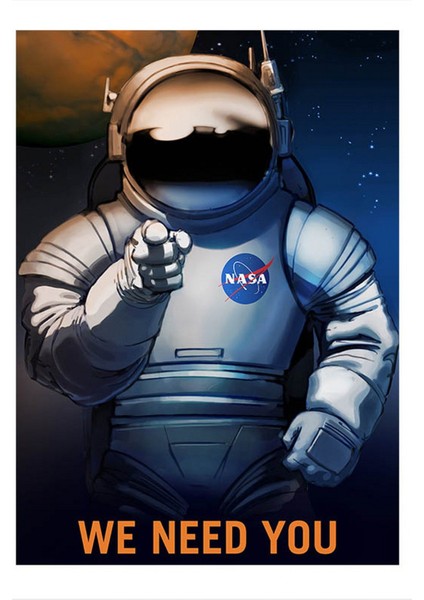 Ahşap Tablo 50 cm x 70 cm Nasa Astronot