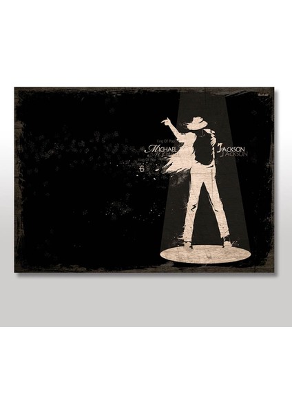 Ahşap Tablo Siyah Beyaz Michael Jackson Baskılı 50 cm x 70 cm