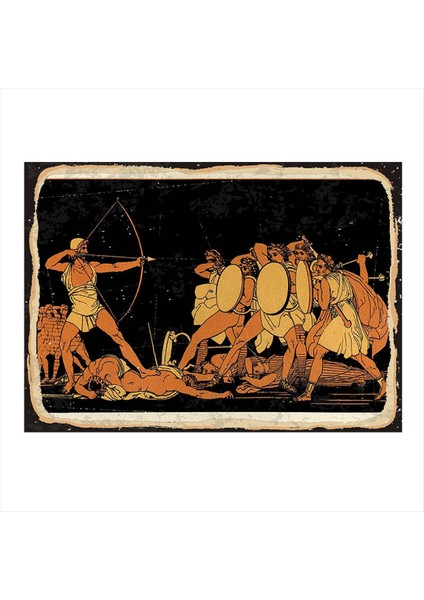 Antik Yunan Savaşı Model Mdf Tablo 50 cm x 70 cm