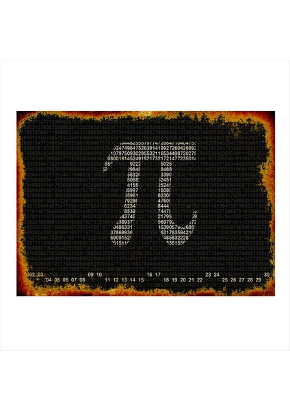 Pi Sayısı Tasarım Mdf Tablo 50 cm x 70 cm