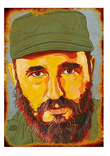 Fidel Castro Art Mdf Poster 50 cm x 70 cm