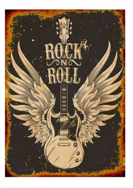 Rock And Roll Hediyelik Mdf Tablo 50 cm x 70 cm