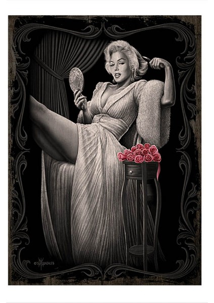 Ahşap Tablo 50 cm x 70 cm Marilyn Monroe