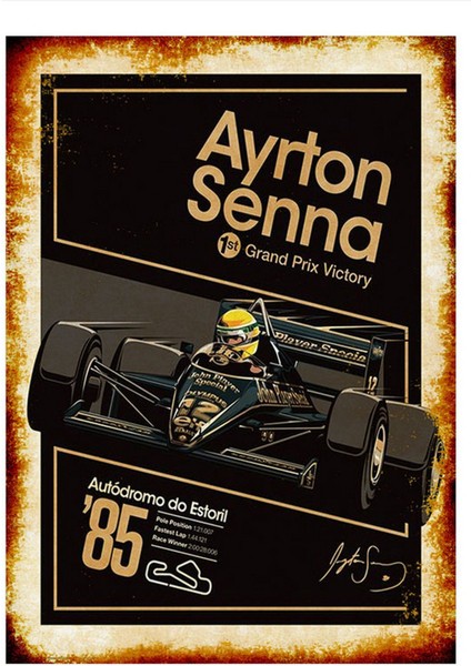Ayrton Senna Art Mdf Poster 50 cm x 70 cm