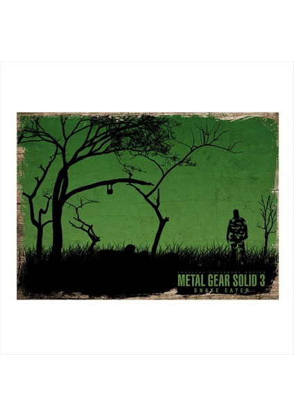 Metal Gear Solid 3 Tasarım Ahşap Tablo 50 cm x 70 cm