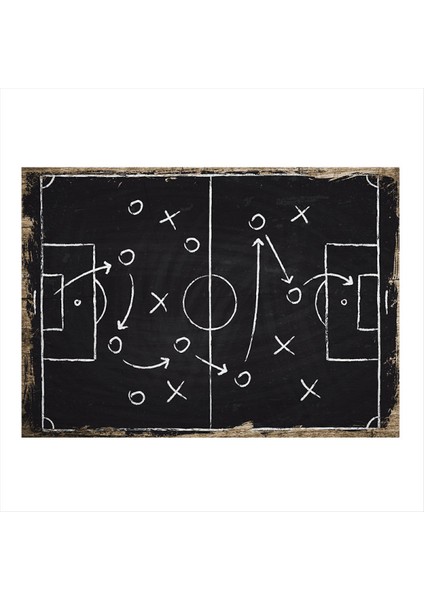 Futbol Taktik Model Ahşap Tablo 50 cm x 70 cm