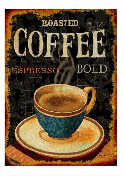 Ahşap Tablo 50 cm x 70 cm Espresso Afişi