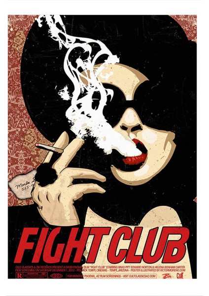 Ahşap Tablo 50 cm x 70 cm Fight Club Dövüş Klübü Poster