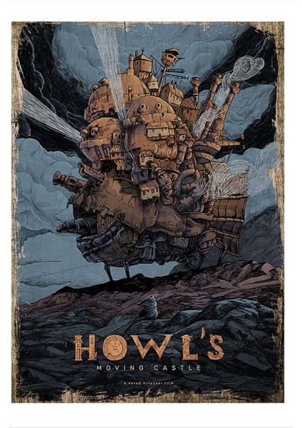 Howl's Moving Castle Dekoratif Ahşap Tablo 50 cm x 70 cm