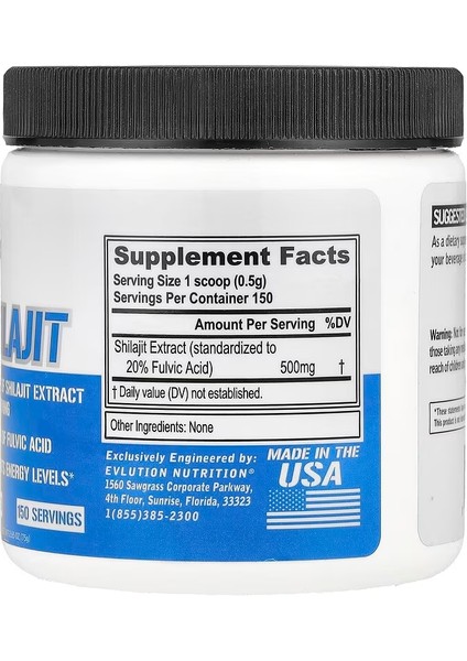 Shilajit Powder Unflavored 500 mg 150 Servis fiyatları