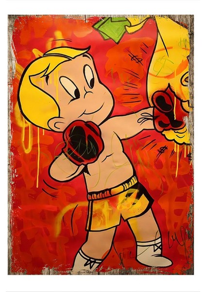 Küçük Boksör Art Mdf Tablo 35 cm x 50 cm