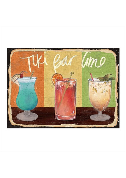 Kokteyller Dekoratif Ahşap Tablo 35 cm x 50 cm