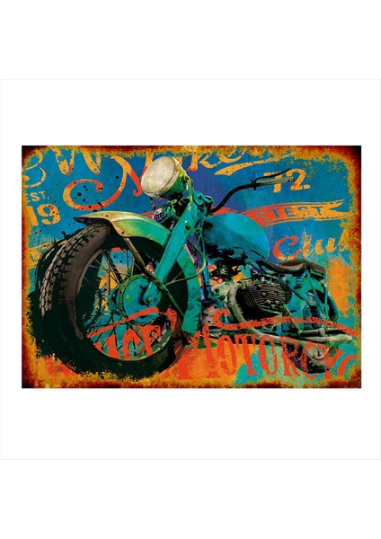 Mavi Motosiklet Modern Mdf Tablo 35 cm x 50 cm