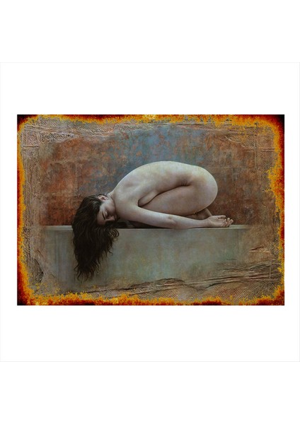 Uyuyan Nü Kadın Hediyelik Ahşap Tablo 35 cm x 50 cm