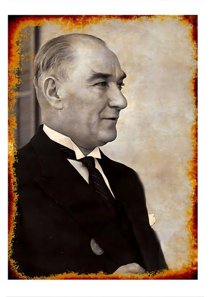 Mustafa Kemal Atatürk Tasarım Mdf Tablo 35 cm x 50 cm