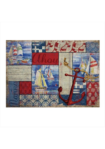 Kırk Yama Deniz Temalı Art Mdf Tablo 35 cm x 50 cm
